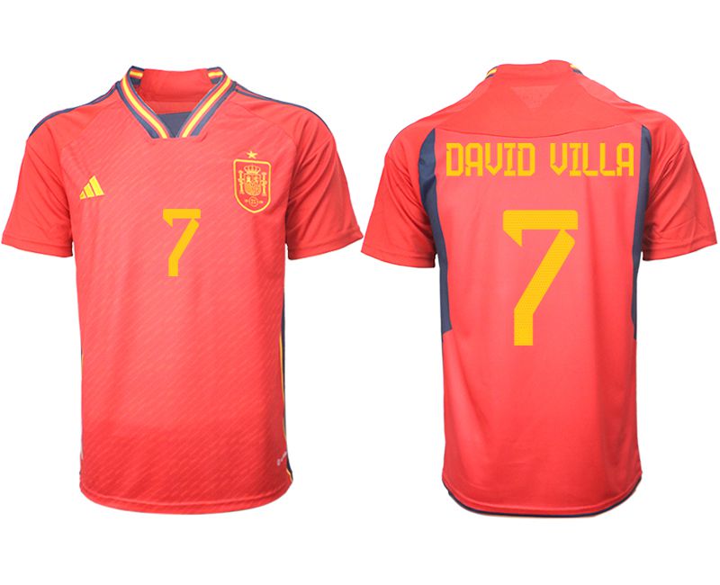 Men 2022 World Cup National Team Spain home aaa version red #7 Soccer Jersey